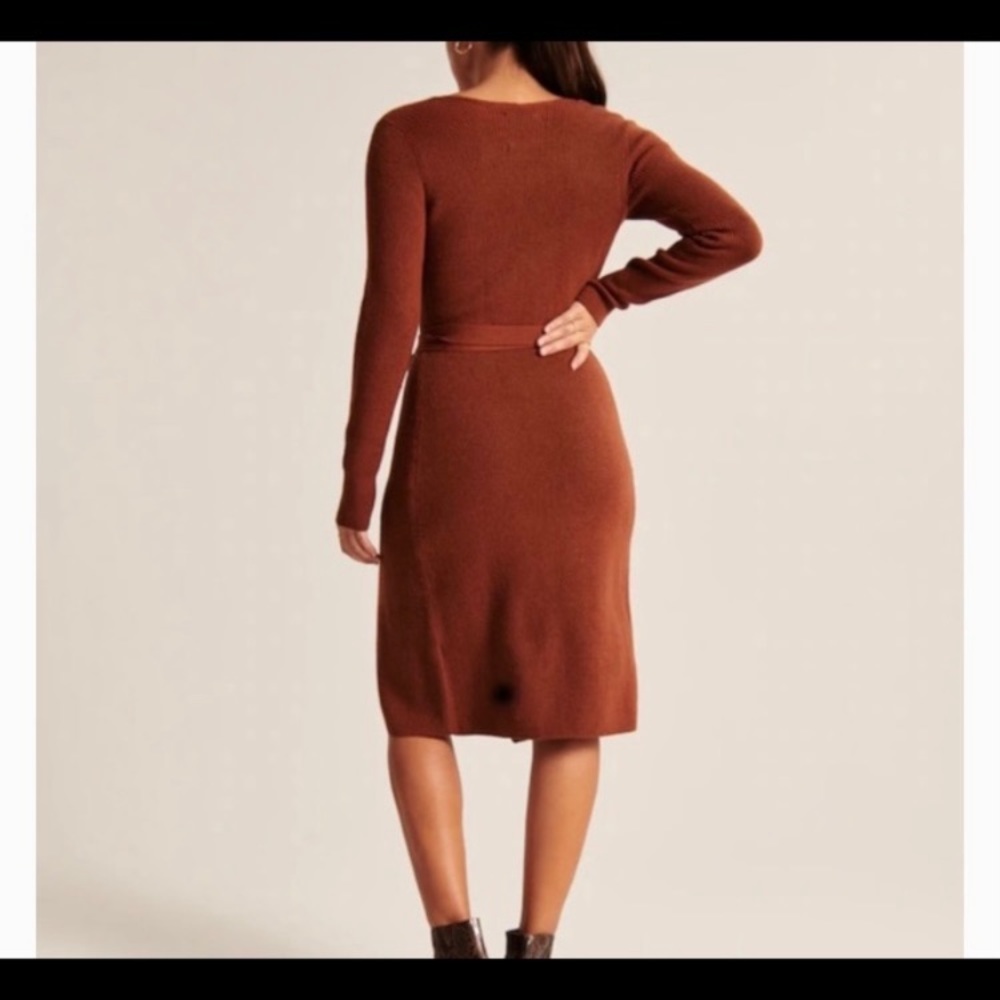 Wrap-Front Midi Dress in Black - Picture 9 of 10